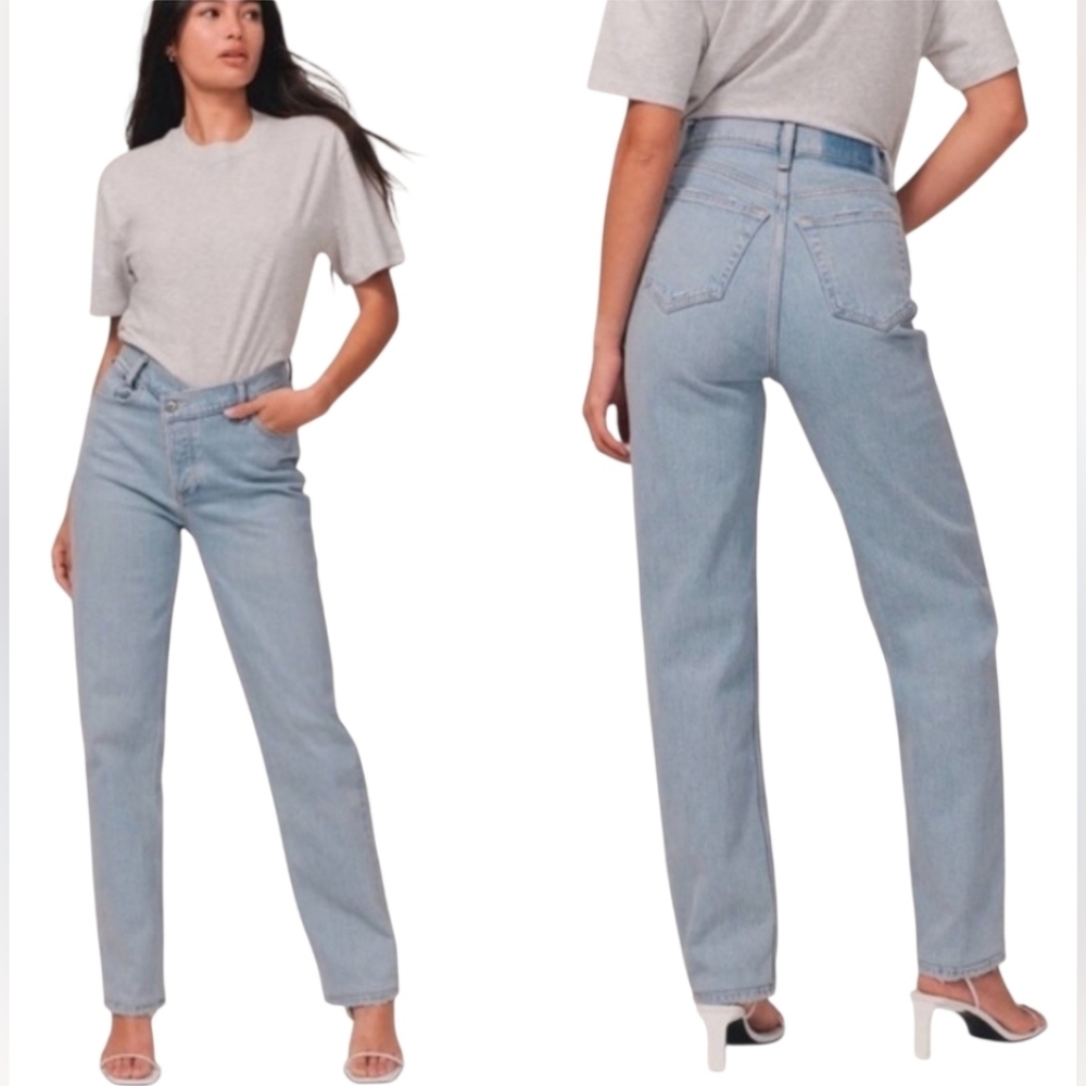 Abercrombie & Fitch The Dad High Rise Jeans Vintage Stretch Denim 27 4 Long